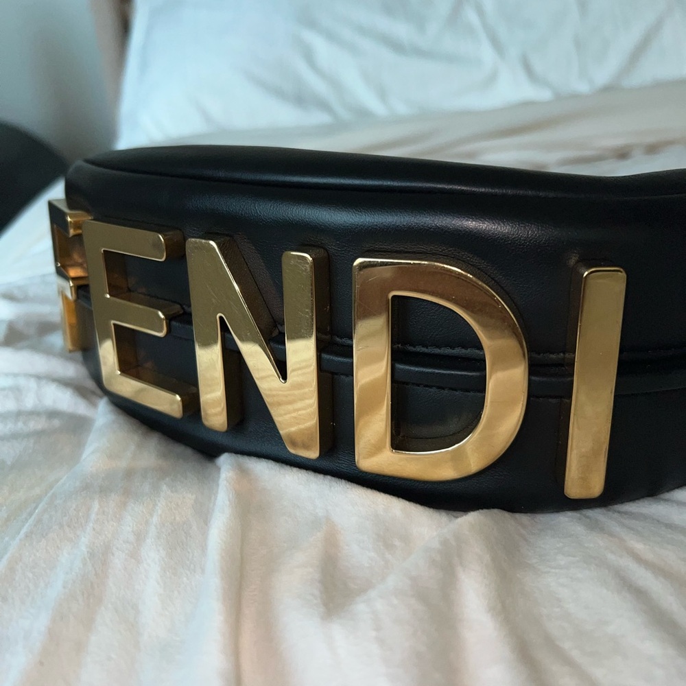 Fendi black fendigraphy medium bag